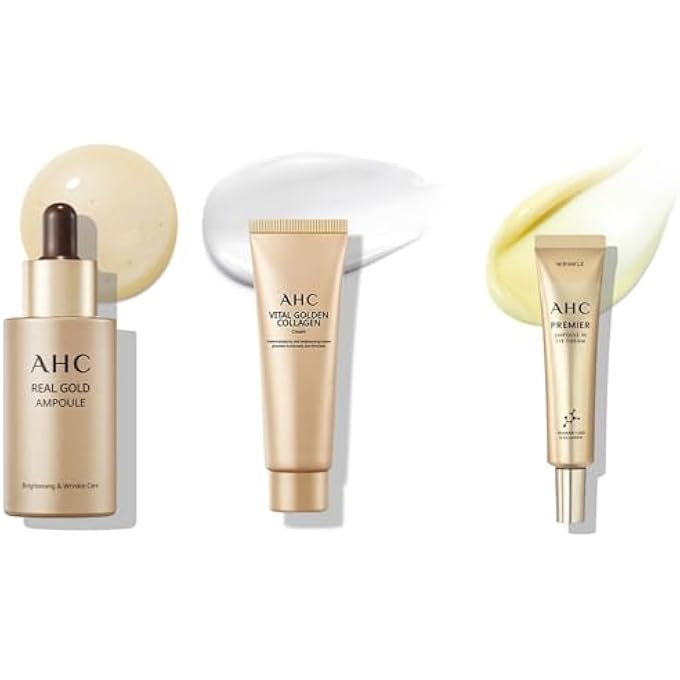 AHC VITAL GOLDEN COLLAGEN SKIN CARE SET - 5-PIECE TRAVEL SKINCARE KIT FOR RADIANT SKIN - INCLUDES TONER, LOTION, AMPOULE, CREAM, EYE CREAM - DEEP HYDRATION & SYNERGY EFFECT - IDEAL GIFT SET FOR WOMEN - Image 4